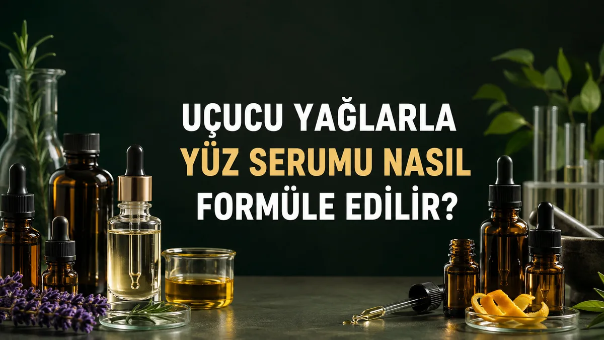 Laboratuvar ortamında uçucu yağlar ve taşıyıcı bitkisel yağlarla yüz serumu formülasyonu.