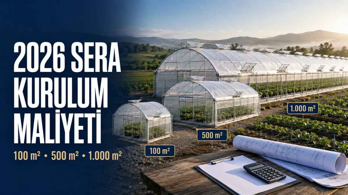 2026 yılında 100, 500 ve 1.000 metrekare sera kurulum maliyetlerinin karşılaştırılması