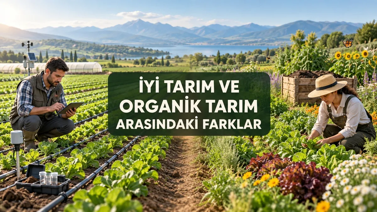 Kayıt ve ölçüm yapılan iyi tarım alanıyla biyolojik çeşitliliğin ve kompost kullanımının öne çıktığı organik tarım alanının karşılaştırılması.