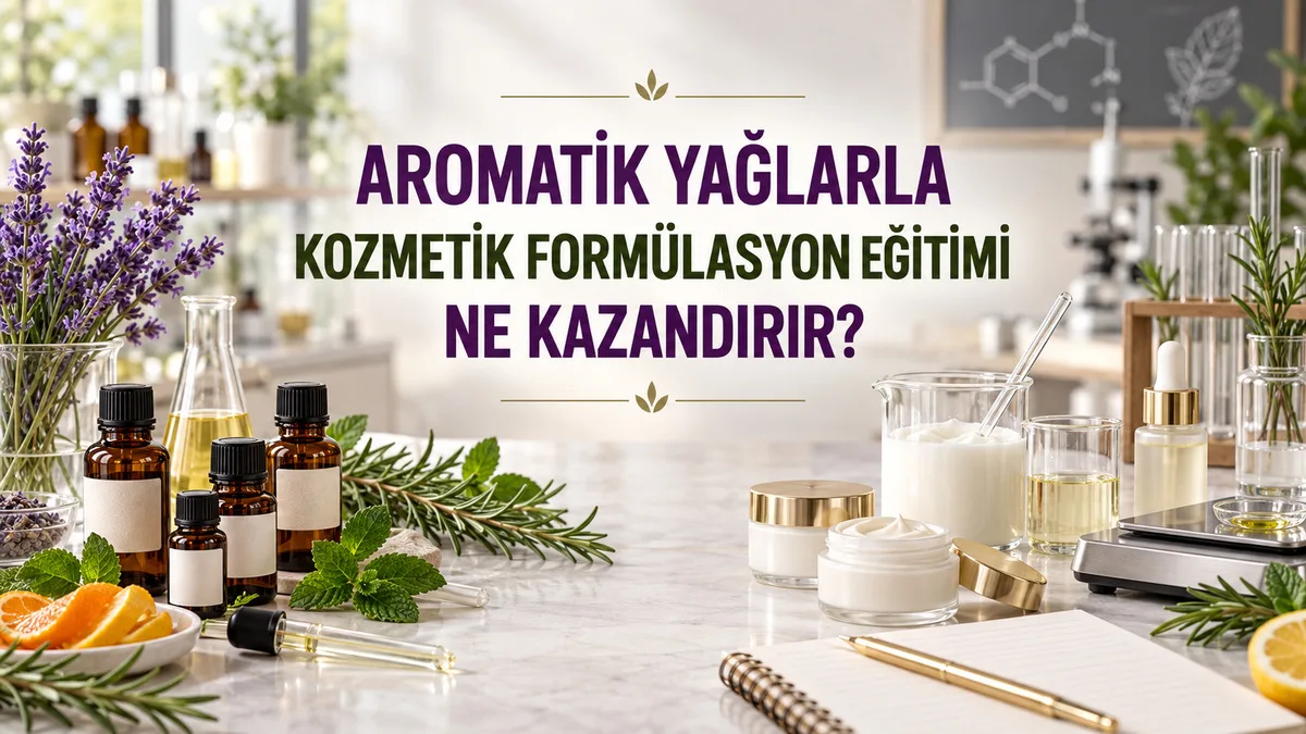 Uçucu yağlar, aromatik bitkiler ve laboratuvar ekipmanlarıyla aromatik kozmetik formülasyonu geliştirme eğitimi.